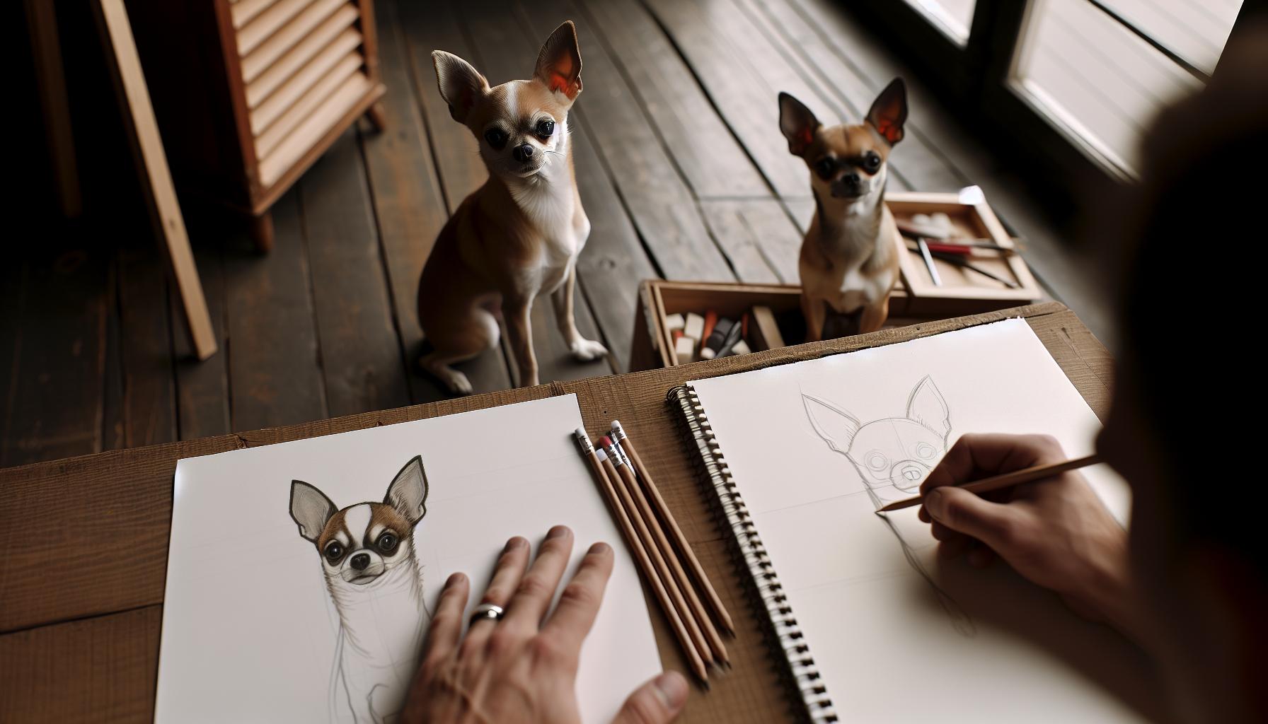 Step 1: Sketching the Chihuahua's Basic Shape